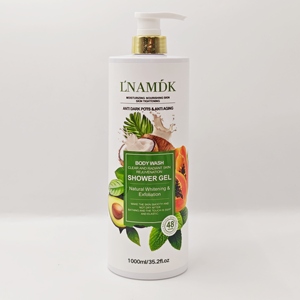 L'NAMDK Gel de Ducha <span class=keywords><strong>Corporal</strong></span> Blanqueador e Iluminador de 1000 ml, <span class=keywords><strong>Hidratante</strong></span>, con Fragancia Duradera, Éxito de Ventas en África - Product Image 5