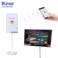 Pantalla Interactiva Inteligente para Interiores IKINOR de 24/27/32 Pulgadas con Sistema Operativo Android, Televisor Portátil con Batería de 5 Horas, Monitor Inalámbrico Móvil