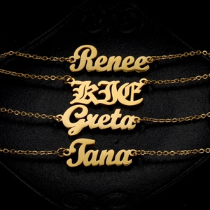 Collier personnalisé pour femme en acier inoxydable avec plaque nominative – Fabrication usine avec 14 ans d'expérience - Product Image 4