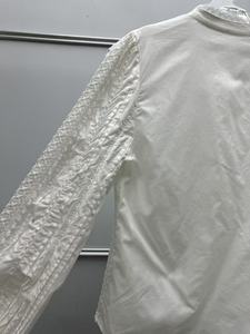 Blusa de Manga Larga Blanca de Estilo Francés para Mujer, con Cuello Alto de Encaje, Adorno de Volantes y Bordado Calado - Product Image 5