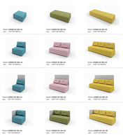 Canapé d'angle en forme de L avec combinaison modulaire, canapés modulaires, canapé long, ensembles de canapés en tissu, personnalisables, modernes, 2 pièces