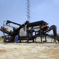 Installation mobile de concassage de roche 3-en-1 |   Concasseur à impact et à mâchoires avec crible pour l'exploitation minière