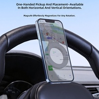 Support de téléphone magnétique UFO pour volant, en alliage d'aluminium, rotation à 360 degrés, compatible avec le lit