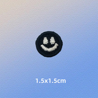 Patchs ronds colorés mini visages souriants, broderie soluble dans l'eau, appliques pour vêtements d'enfants, chaussettes, chaussures, décoration DIY, personnalisables