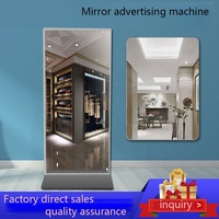 Cabine photo en verre miroir magique LCD au sol Écran tactile capacitif 10 points Win OS I3 3217U Lecteurs vidéo publicitaires