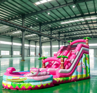 Château gonflable commercial en PVC avec toboggan, piscine, divertissement pour enfants, structure gonflable écologique