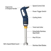 Mixeur plongeant professionnel robuste en acier inoxydable, mixeur à main à vitesse variable pour cuisine de restaurant