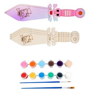 Nichoirs en bois non finis avec bandes de peinture contreplaqué cadeau d'Halloween bricolage pour enfants coloriage en bois Pirate épée artisanat - Product Image 5