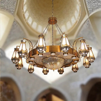 Lustre islamique éclairage décoratif mosquée Design musulman suspension or lustre en laiton antique
