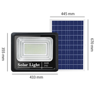 Projecteur solaire LED en aluminium à panneau séparé avec détecteur de mouvement, étanche IP67, haute efficacité 200W, pour stade