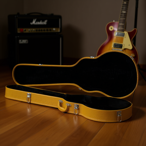 Étui rigide en cuir jaune pour guitare électrique, fermeture à glissière, pour guitare et basse, modèle D0100XUV91V - Product Image 2