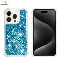 Coque de téléphone personnalisable avec strass scintillants et paillettes mobiles, design uni et tendance, pour iPhone 16, pour filles - Produit le plus vendu 2026