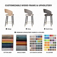 Tabouret de bar en fer de style design, chaise haute moderne avec dossier pour comptoir, îlot de cuisine, bar à domicile, usage commercial et extérieur