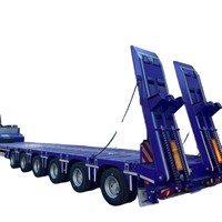 Semi-remorque à plateau bas à six essieux de 60 tonnes pour le transport d'équipements lourds, machinerie éolienne, logistique Chine