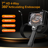 4.0mm/6.5mm 4 vías 360° °   Endoscopio Industrial de 7 Pulgadas con Doble Lente, Cámara Articulada, Boroscopio para Inspección de Automóviles y Alcantarillado