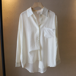 2025 Koreaanse Nieuwe Stijl Vrouwen Groot Formaat Shirts Dunne Lange Mouwen Zomer Zonbeschermend Casual Tops - Product Image 6