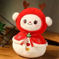Jouets en peluche, oreillers et figurines de Noël : Père Noël, Capybara, Ours, avec sac à fruits de la paix, super doux, en maille lavée, boîte mystère amusante
