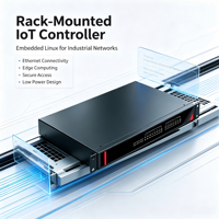 PC Industrial Integrado Sin Ventilador de 1U para Montaje en Rack, Rockchip RK3568 de Cuatro Núcleos a 2.0GHz, 2x 10/100/1000Base-T, RS485, CAN Bus, 12-48V, Aluminio