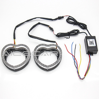 Anneau LED Halo en forme de cœur en cristal acrylique à changement de couleur RVB avec contrôle par application mobile pour la modification des phares de voiture