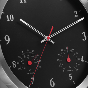 Đồng Hồ Treo Tường Trạm Thời Tiết Kim Loại OEM Với Nhiệt Kế Và Ẩm Kế Đồng Hồ Treo Tường Tùy Chỉnh Nhà Sản Xuất - Product Image 3