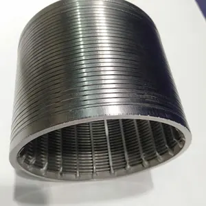 25 micras cilindro ranurado tamiz Pantalla de acero inoxidable tubo johnson tubo de la pantalla de alambre de cuña para tubo de pantalla de filtro