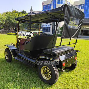 Carro Eléctrico Turístico Vintage de 4 Plazas con Techo Abierto, Color Verde Oscuro, con Certificación CE, Buggy Retro para Villas, Bodas, Resorts, Parques y Lugares Turísticos - Product Image 3