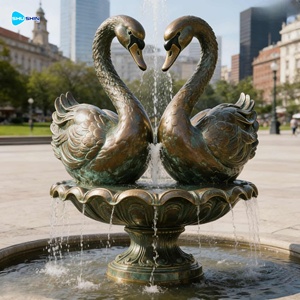 Romantik Büyük Ölçekli Modern Soyut Sanat Dev Bronz Kuğu Kalp Heykeli Çeşmesi Dış Mekan Dekorasyonu İçin - Product Image 2