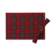 Chemin de table moderne en polyester à motif écossais rouge classique pour mariage, maison, hôtel, fête, festival, Noël