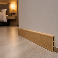 Plinthe murale WPC grise WYRAX 80 mm pour hôtel, appartement, intérieur, bureau – Fournisseur direct usine