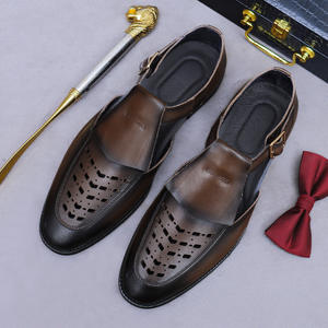 Sandalias de Cuero Genuino para Hombre Baotou con Diseño Calado - Sandalias Retro de Piel de Vaca para Conducir, Casuales de Negocios, con Hebillas y Suela de Goma - Product Image 6