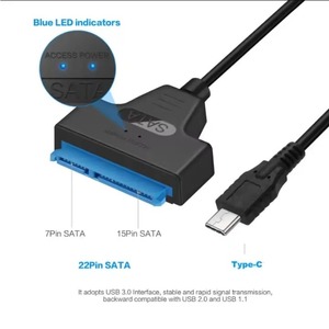 Cavo adattatore convertitore cavo 3.1 USB tipo <span class=keywords><strong>C</strong></span> a <span class=keywords><strong>7</strong></span> + 15pin per 2.5 pollici HDD & SDD Hard Disk Drive filo convertitore - Product Image 4