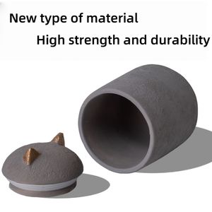 猫デザインセラミックペットの壷生分解性動物の足プリント火葬記念, - Product Image 3
