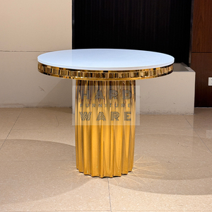 Nuevos Soportes <span class=keywords><strong>para</strong></span> Tartas de Acero Inoxidable, Diseño Elegante, Moderno <span class=keywords><strong>y</strong></span> Simple, con Superficie de MDF Blanco, Decoración <span class=keywords><strong>para</strong></span> Bodas, Cumpleaños, Baby Shower <span class=keywords><strong>y</strong></span> Fiestas - Product Image 1