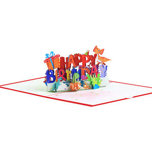 Cartes de vœux <span class=keywords><strong>d</strong></span>'anniversaire et de remerciement 3D personnalisées créatives Nouveau produit avec enveloppe en papier - Product Image 4
