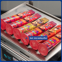 Machine d'emballage semi-automatique à scellage thermique pour 9 gobelets simultanément, idéale pour les coupes de crème glacée Calippo et les tubes à presser.