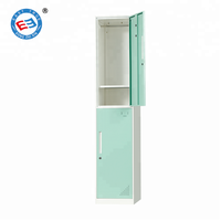 Casiers à 2 portes en métal en acier Porte simple Armoire à vêtements à 2 niveaux en acier avec tige de suspension