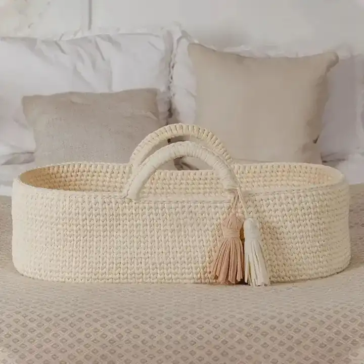Crochet fabric basket