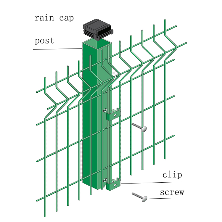 High Quality 50x200mm Screen Pvc Coated Professional V Folds 3d Welded Curved Wire Mesh Metal Panel Garden Fence