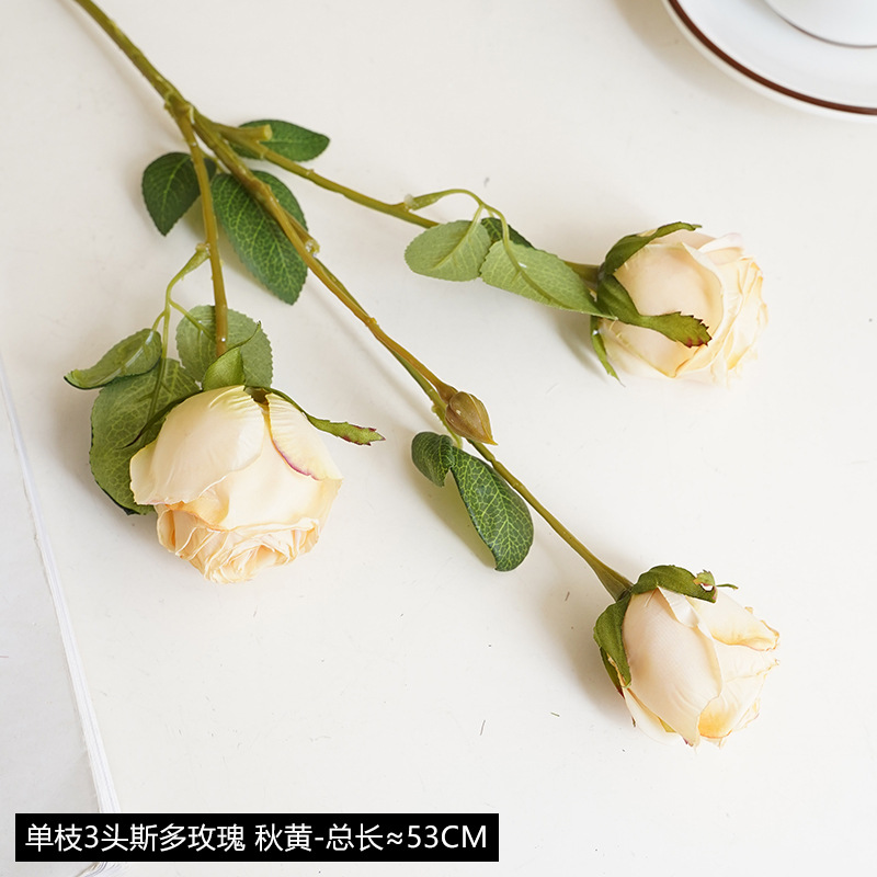 Autumn yellow-single branch 3 head stoto rose