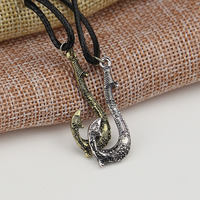 Pendentif en cuir avec chaîne en forme d'hameçon de pêche de Maui, personnage de l'anime Moana, bijoux de cosplay, accessoires de cosplay
