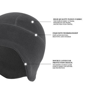 屋外冬暖かいフリースイヤーマフキャップサイクリング防風オートバイヘルメットライナースカルビーニーイヤーフラップハット - Product Image 4