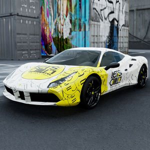 Pellicola per Auto WRAPMASTER 1.52*20m, Gialla <span class=keywords><strong>con</strong></span> Motivo Personalizzato, Vinile Adesivo per Cambio Colore, per Auto da Corsa - Product Image 3