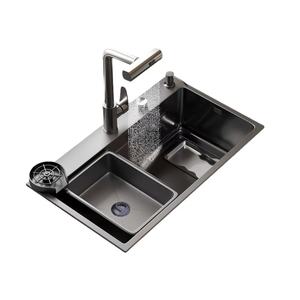 Fregadero de Cocina de Acero Inoxidable SUS304 de 5.0mm de Espesor, Fregadero Individual Grande de Doble Capa con Recolector de Residuos - Product Image 3