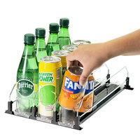 Système de poussoir pour étagères de supermarché, support d'affichage, organisateur de canettes de boissons gazeuses pour réfrigérateur, poussoir à ressort pour boissons