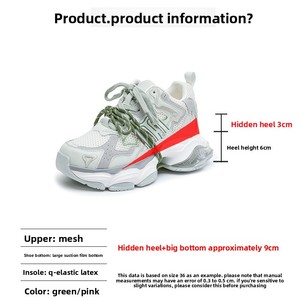 <span class=keywords><strong>GGCC</strong></span> Nuevo Color, Fotos Reales, Zapatillas de Plataforma Gruesa con Cordones, Estilo Dad Shoes, para Mujer, Verano, Transpirables, Ligeras, Último Modelo 2025 - Product Image 4