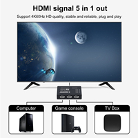 Commutateur HDTV 5 ports 4K 60Hz, 5 entrées 1 sortie, avec télécommande IR, prend en charge HDR HDCP2.2 3D pour TV PS5 Xbox