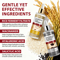 Lofuanna Exfoliant au riz pour éliminer les cellules mortes, éclaircir le teint, unifier le grain de peau, hydratation longue durée, ampoule au riz noir et blanc