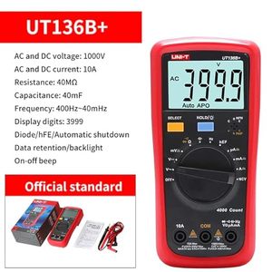UNI-T UT136B + Kỹ thuật số vạn năng LCD lớn hiển thị kép 1000V 10A AC DC vôn kế hiện tại kiểm tra mét - Product Image 2