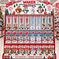 Porte-clés de Noël en silicone souple 3D de haute qualité, figurines d'animaux super musclés, jouets personnalisables