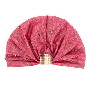 Couvre-tête perlé glamour pour femmes, nœud extensible, chimio, cadeau de saint-valentin, polyester rouge, <span class=keywords><strong>alopécie</strong></span>, foulard - Product Image 2